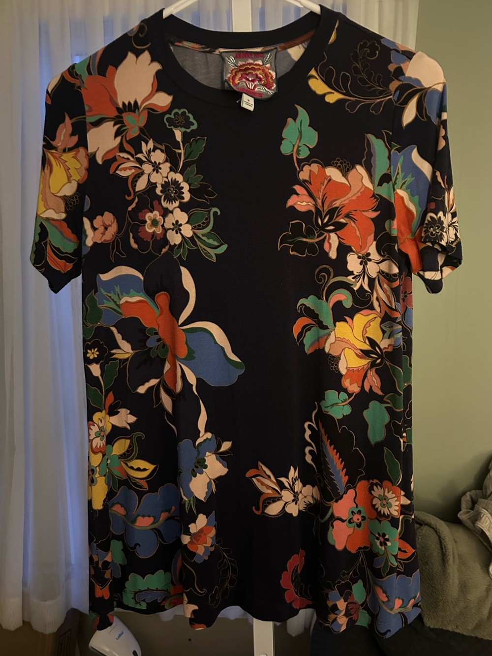 Johnny Was Black Floral Short sleeve